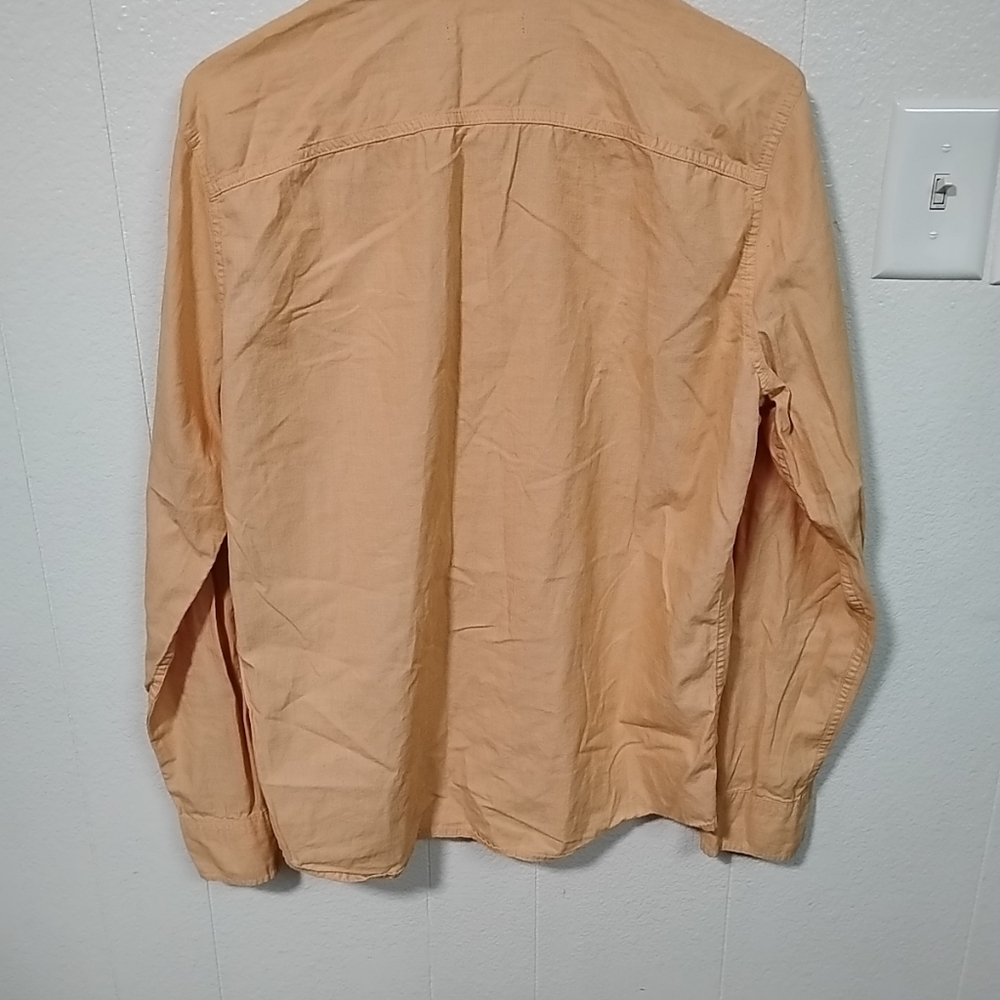 Hollister Orange Small Button Down Shirt Casual Business Vintage Y2k - Picture 7 of 12